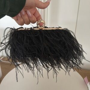 Feather evening bag